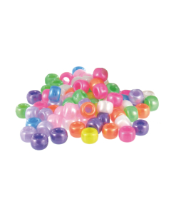 1000 perles cassis plastique coloris nacrés assortis