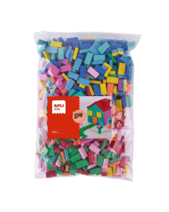 700 mini-briques mousse eva coloris, formes et tailles assortis