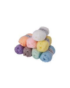 8 pelotes de fils acrylique 90m coloris pastels assortis