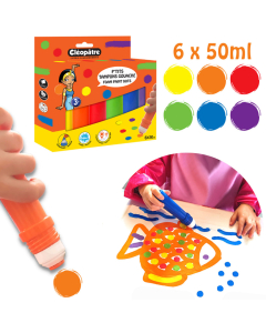 6 p'tits tampons gouache 50ml rechargeables coloris assortis