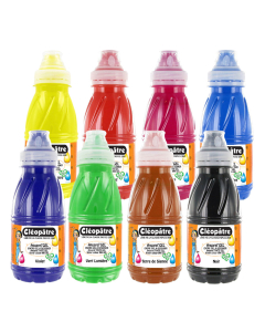8 flacons aquarel'gel 250ml coloris assortis