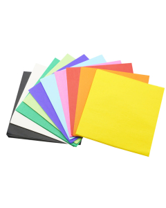 500f papier de soie 16x16cm coloris assortis