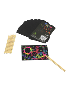 30 cartes a gratter 10x15cm + 10 batonnets