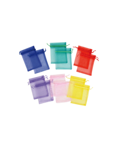 12 sachets organza 9x12cm assortis