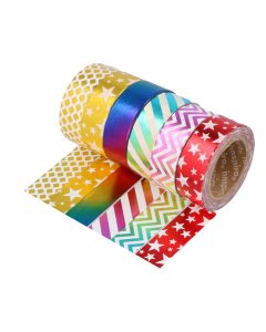 6 rubans adhesifs metals coloris assortis