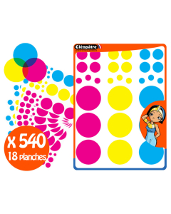 540 gommettes chromatiques translucides pour apprendre les couleurs