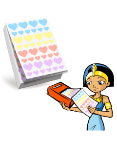 recharge pour eco pack 2400 gommettes cœurs 4 coloris pastels taille 12 et 20mm