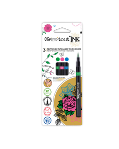 3 feutres de tatouage temporaire coloris clairs assortis