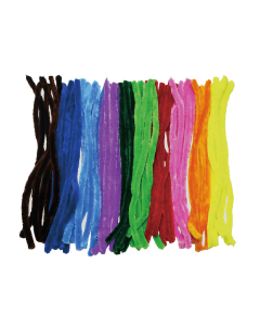 60 maxi chenilles 20mm l50cm 10 coloris assortis