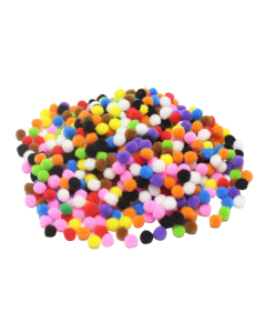 1000 pompons 10mm 10 coloris vifs assortis