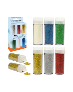 6 tubes paillettes vegetales 5gr coloris assortis