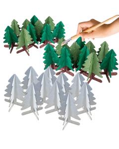 30 sapins carton a decorer 11cm