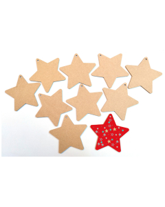 10 etoiles bois a suspendre 129x123mm