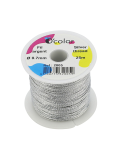 fil argent 0,7mm x 25m