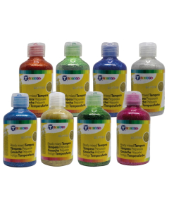 Gouache pailletée  8 flacons 250ml coloris fêtes