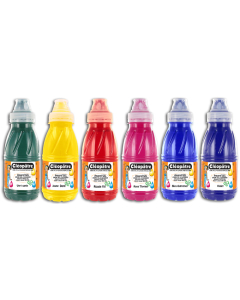 Gel d'encre à dessiner 6 flacons 250 ml coloris complémentaires