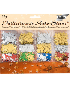 Paillettes sequins étoiles 25g formes et coloris assortis