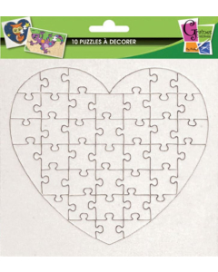 10 puzzles cœur carton