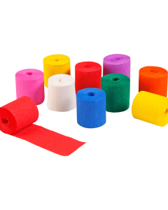 10 rouleaux papier crépon 5cmx10m assorties