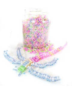 500g perles rocailles 5mm nacrées assorties