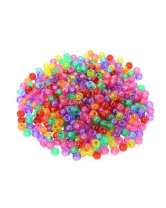 1000 perles cassis plastique pailletées coloris assortis