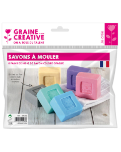 6 pains savons à mouler coloris assortis