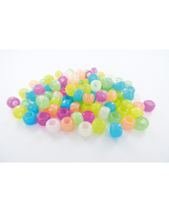 1000 perles cassis plastique phosphorescents assortis