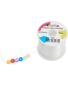 Bobine fil nylon élastique 0,5mm x 50m