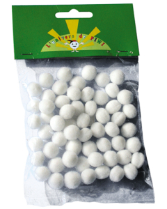 45 pompons blancs 15mm