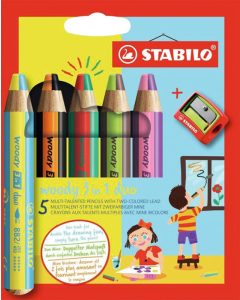 Woody duo 5 crayons coloris assortis