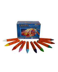 Manley boîte 50 craies aquarellables coloris assortis