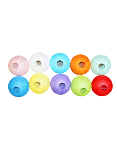 10 lanternes papier de soie coloris assortis