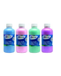 Acrylique nacrée 4 flacons 250ml assortis