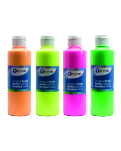 Acrylique fluo 4 flacons 250 ml assortis