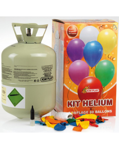 Bonbonne helium + 30 ballons et ficelles