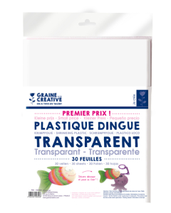 30 feuilles plastique dingue transparentes 20x26cm