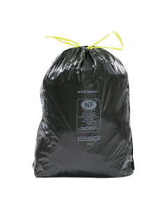 sac plastique 30l noir lien coulissant nf x100