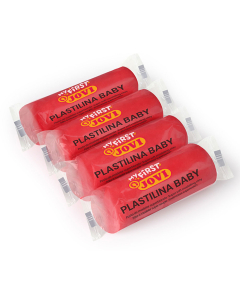 plastilina baby 18 pains de 38g coloris rouge