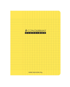 Cahier agrafé 17x22cm - 90g - couverture polypropylène jaune 96 pages séyés