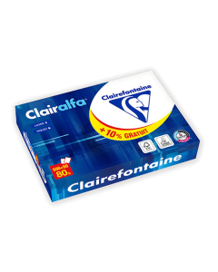 Carton de 5 ramettes Clairalfa 80g A4 blanc 500 feuilles + 50 feuilles offertes