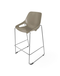 Tabouret Haut Rosalie  Polypro Gris / Chromé