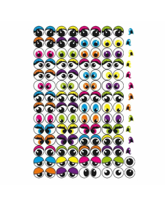 594 gommettes yeux assorties