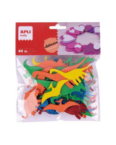 40 dinosaures caoutchouc adhésif coloris assortis