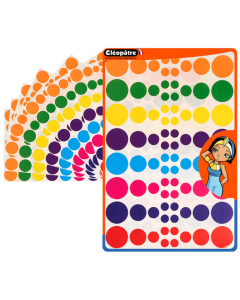 640 gommettes rondes 4 tailles et 8 couleurs assorties