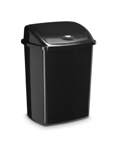 Poubelle cep plastique couvercle basculant 50l coloris noir 405x310x685mm