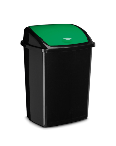 Poubelle à couvercle basculant 50l couvercle vert