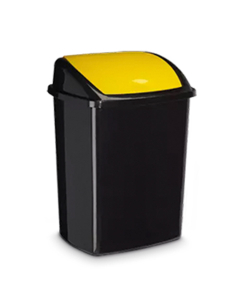 Poubelle à couvercle basculant 50l couvercle jaune