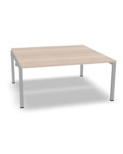 Poste face à face OPTIM' - élément suivant - standard - 160x160 - Gris Alu / Acacia