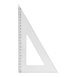Equerre 60° scolaire en cristal transparent graduée 20cm