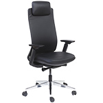 Fauteuil en cuir à roulette